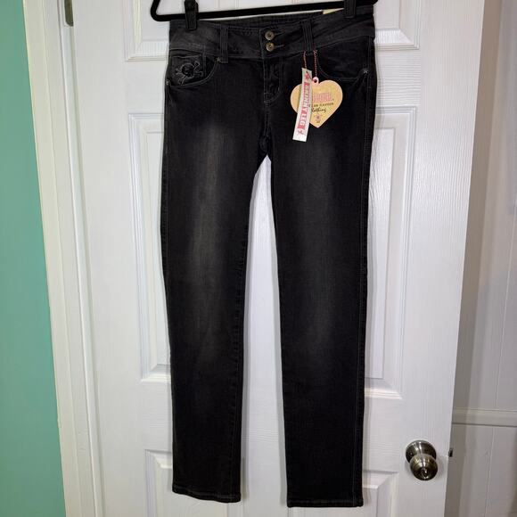 Bubblegum USA Skull Skinny Jeans Black Stretch Y2K Goth Emo Punk Size 11/12 - Picture 2 of 13
